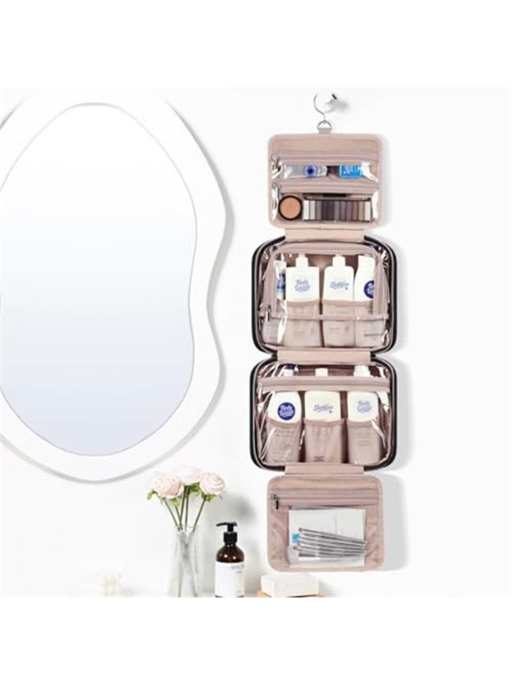 Large Hanging Toiletry Bag Travel Makeup Organizer Cosmetic Case Waterproof - Picture 2 of 6
